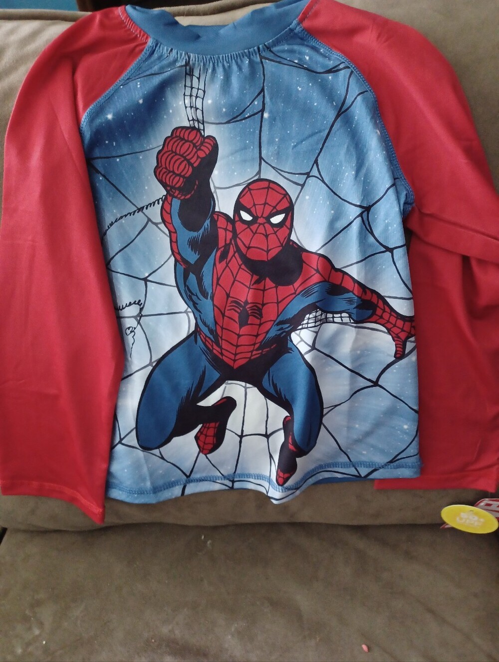 Spider-Man Kids Swim Rash Guard Top - Red & Blue